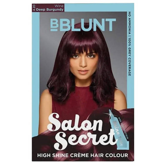 BBlunt Salon Secret High Shine Creme Hair Colour - Wine Deep Burgundy 4.20 - Limited Time Offer