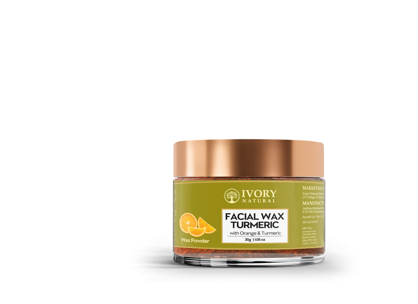 Ivory Natural Facial Wax Powder With Turmeric - Natural Facial Hair Removal Wax For Instant Skin Brightening | Swadesiicart