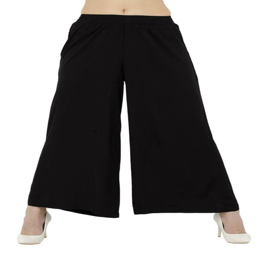 Lagi Women's Black Solid Palazzo (PLZ03A) | Swadesiicart