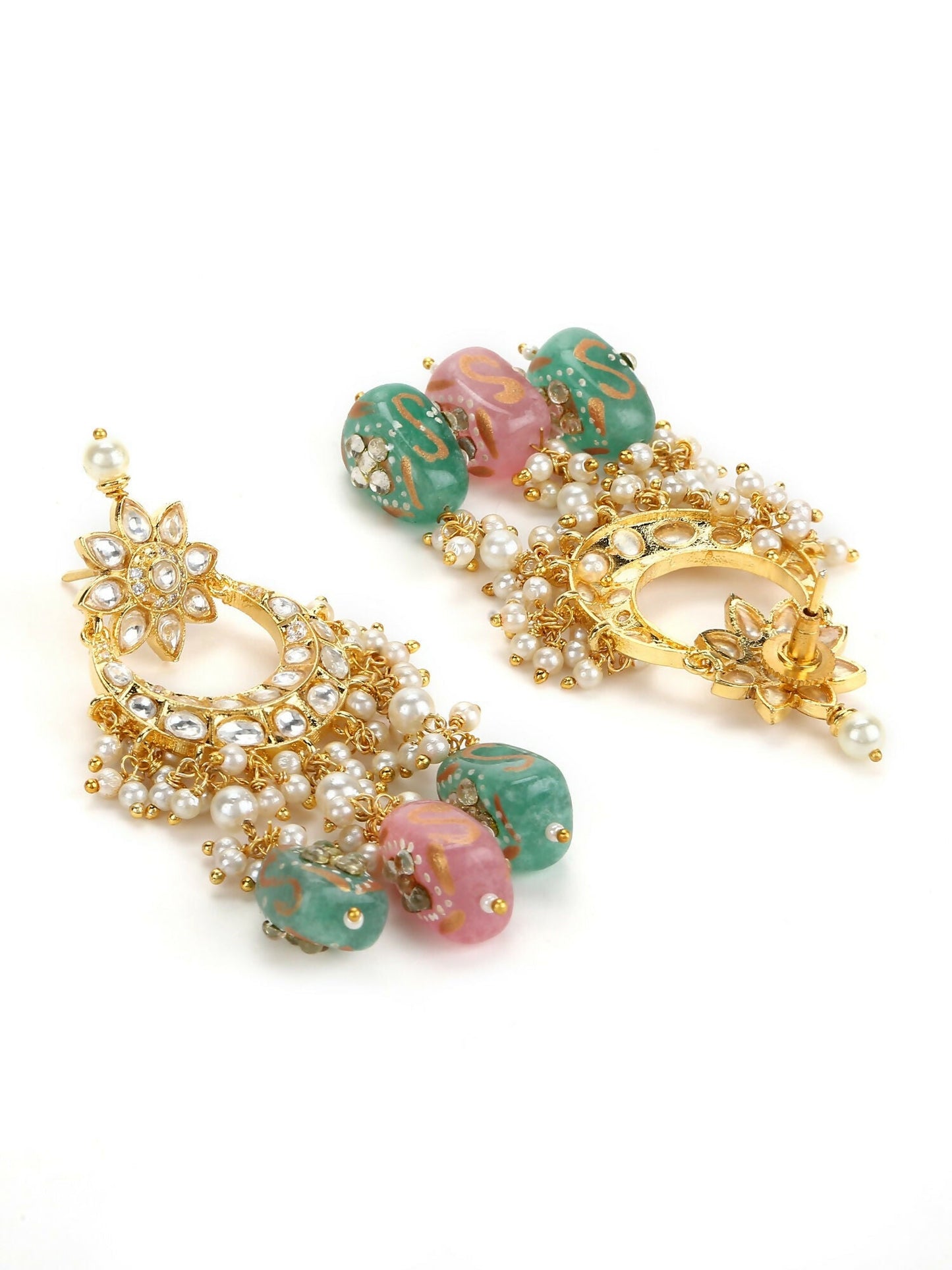 Maharani Kundan Choker with Multi Stones and Earrings- Ruby Raang | Swadesiicart