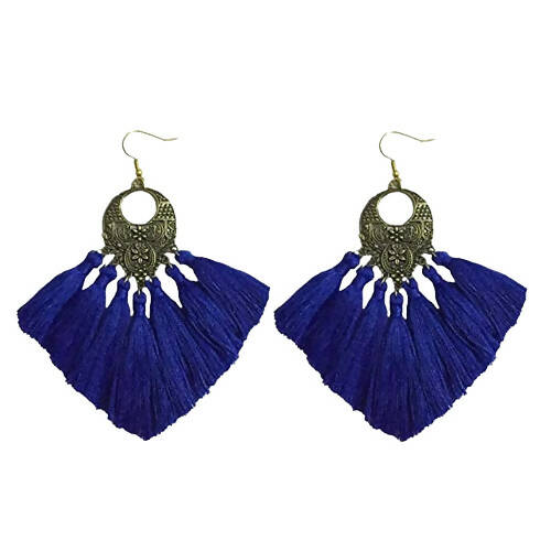 Tiaraa Blue Ethnic Boho Earrings For Women