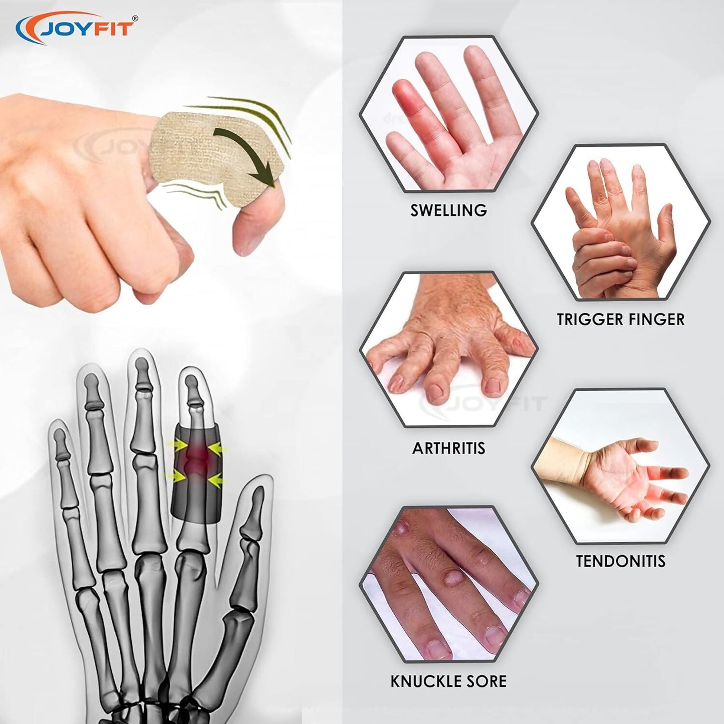 JoyFit Finger Support (Grey) - Swadesiicart