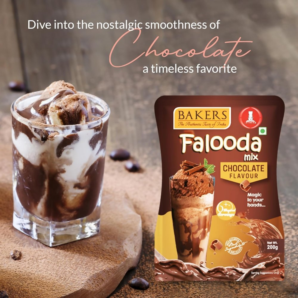 BAKERS Flavour Chocolate, Kulfi and Vanilla Falooda Mix Powder