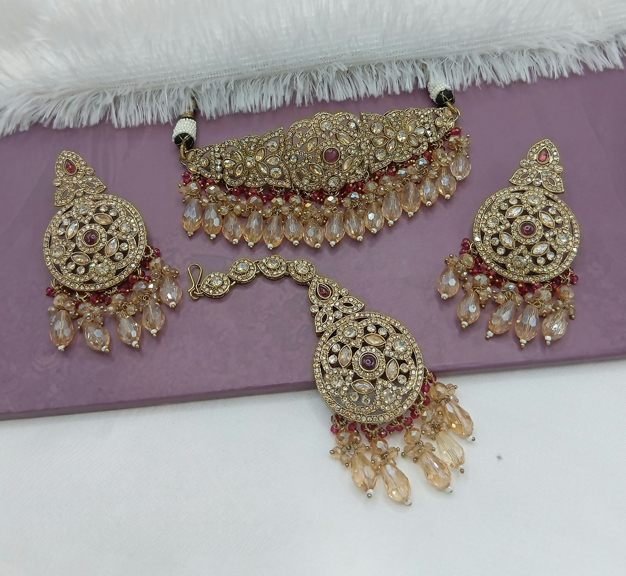 Joban Fashion Ruby Alloy Choker Set | Swadesiicart