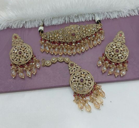 Joban Fashion Ruby Alloy Choker Set | Swadesiicart
