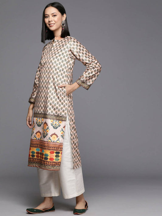 Ahalyaa Women's Traditional wear Kurta - Nude | Swadesiicart