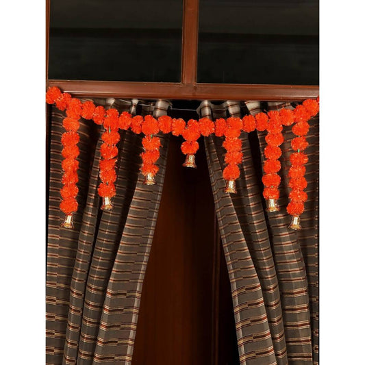 Tied Ribbons Orange Hanging Marigold Flowers Garland | Swadesiicart