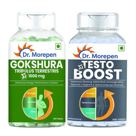 Dr. Morepen Gokshura and Testo Boost Tablets Combo for Men - Dr Morepen