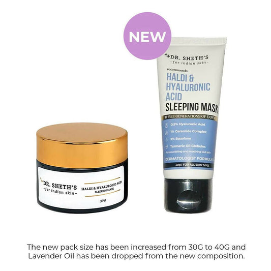 Dr. Sheth's Haldi & Hyaluronic Acid Sleeping Mask Cream For Even Tone, Acne, Dullness & Hydration, For All Skin Types - Limited Time Offer - Swadesiicart