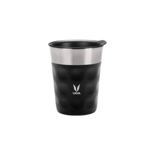 Vaya Popcup Insulated Coffee Mug Tumbler With Lid - 250 ml (Black) | Swadesiicart
