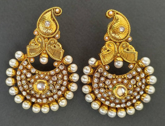 White Kemp Mango Designer Earrings - Mokshi Collections