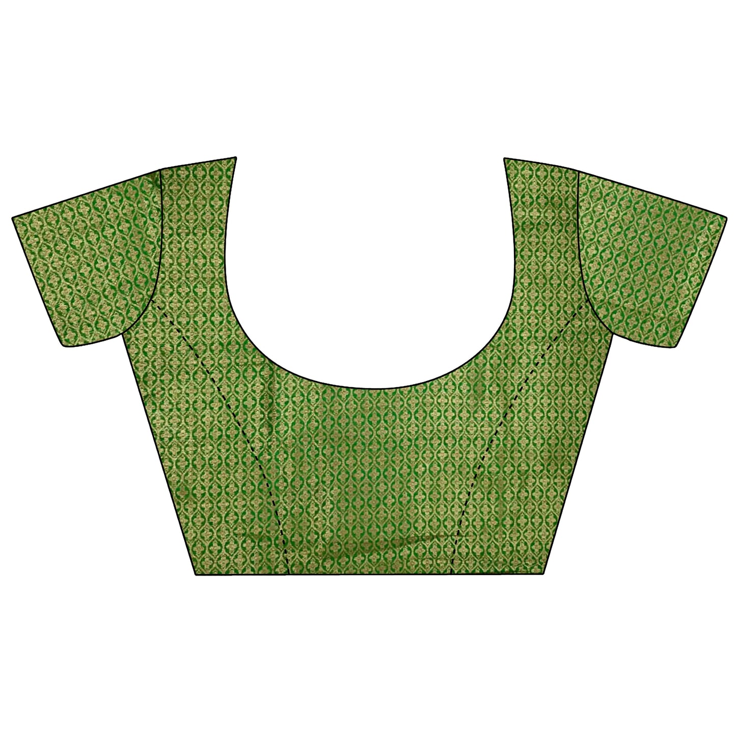 Joban Fashion Emerald Green Banarasi Soft Lichi Silk Checks & Woven Saree | Swadesiicart