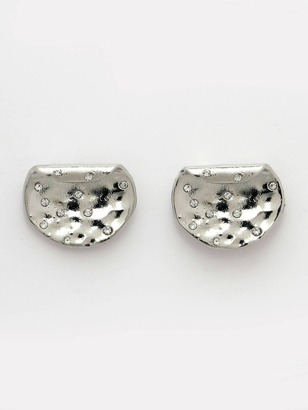 NVR Women Silver-Plated Contemporary Studs Earrings - Swadesiicart