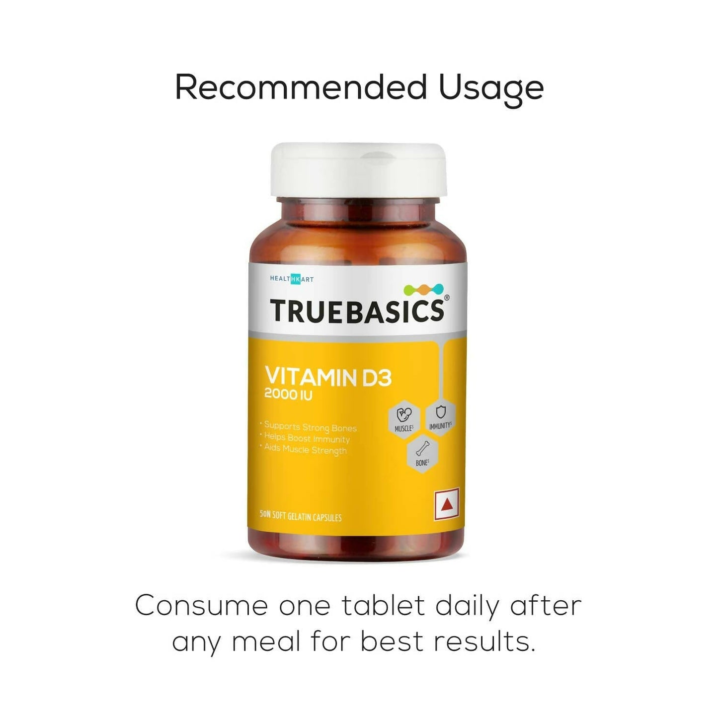 TrueBasics Vitamin D3 2000 IU Capsules - Swadesiicart