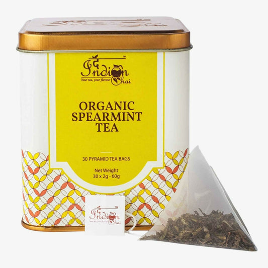 The Indian Chai – Organic Spearmint Tea 30 Pyramid Tea Bags | Swadesiicart