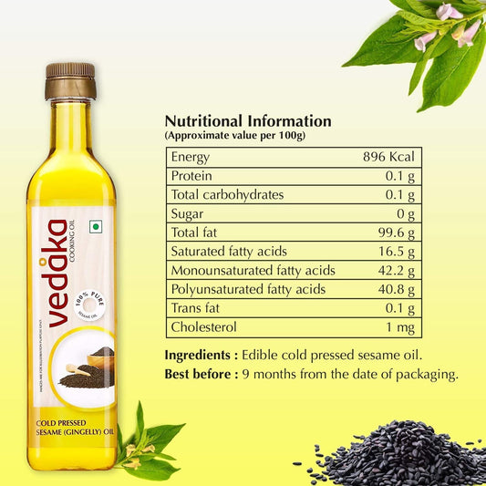 Vedaka Cold Pressed Sesame Oil - Swadesiicart