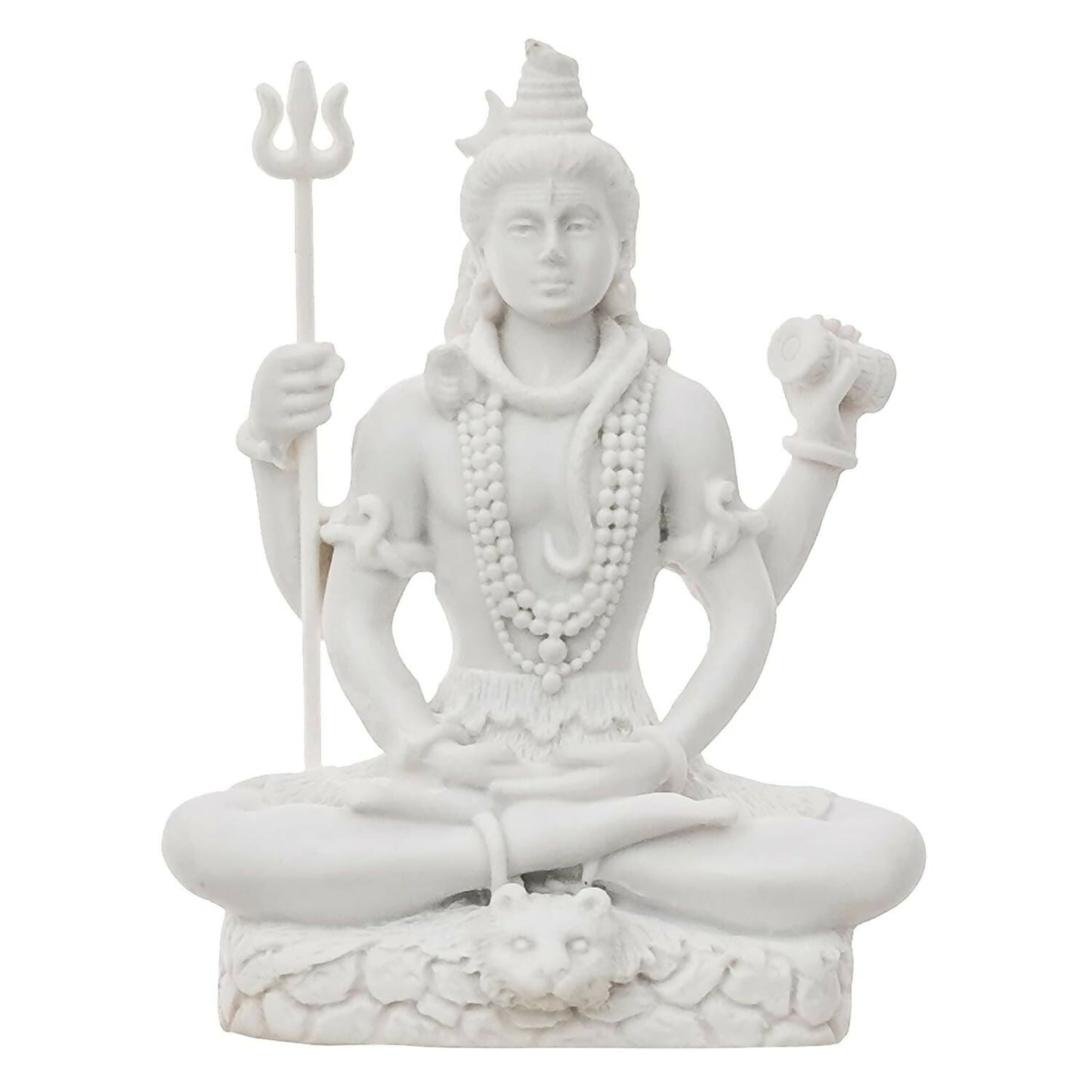 eCraftIndia White Polyresin Lord Shiva Statue - Swadesiicart