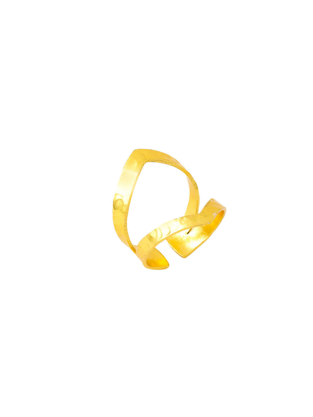 NVR Women Gold-Polished Adjustable Finger Ring | Swadesiicart