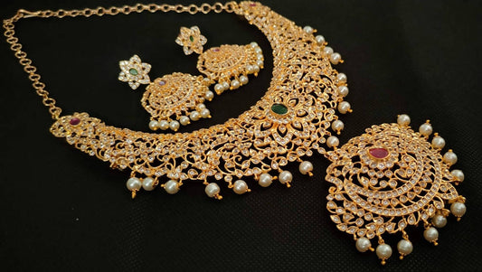 Uncuts Bridal Necklace Set - Swadesiicart