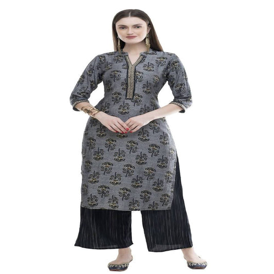Lagi Women's Black Rayon Straight Printed Kurta & Palazzo (MRP102) | Swadesiicart