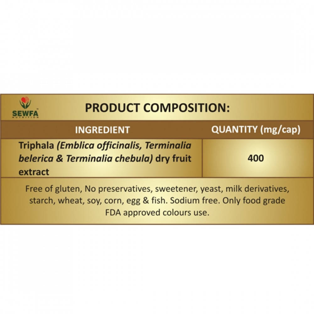 Sewfa Naturals Triphala Extract Capsules - Swadesiicart
