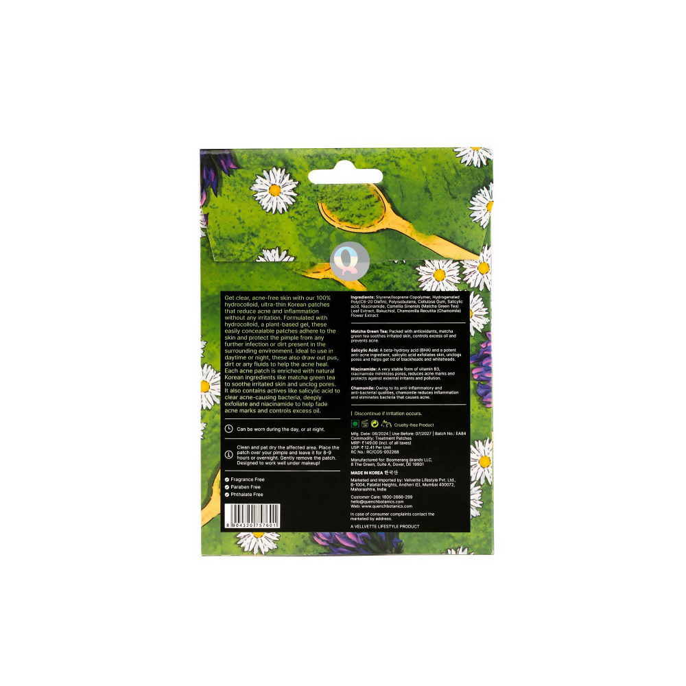 Quench Matcha Tea Clarifying Acne Patches | Swadesiicart