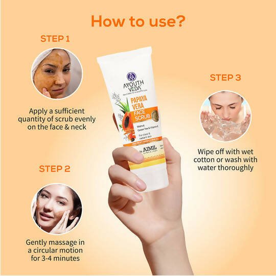 Ayouthveda Papaya Vera Face Scrub - Swadesiicart