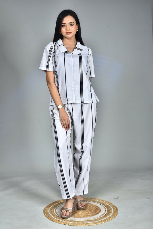 Morchari Digital Print Semi Muslin Co-Ord Set Top & Trouser-Multicolor - Swadesiicart