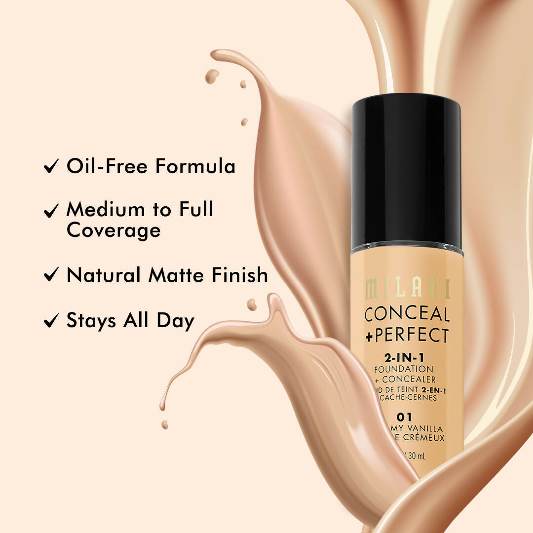 Milani Conceal + Perfect 2-In-1 Foundation + Concealer - Creamy Vanilla | Swadesiicart