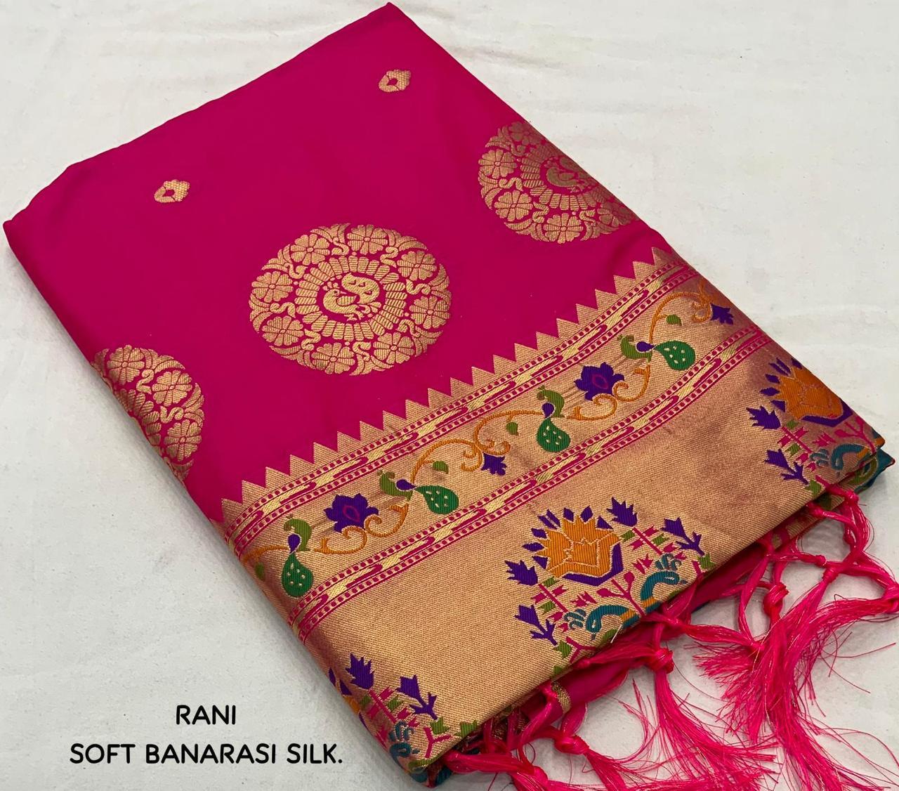Rani Pure Silk Woven Design Saree with Unstitched Blouse - Hiral Fashion | Swadesiicart