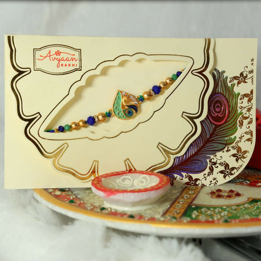 Indianvibez Peacock Design Meena Work Fancy Designer Rakhi