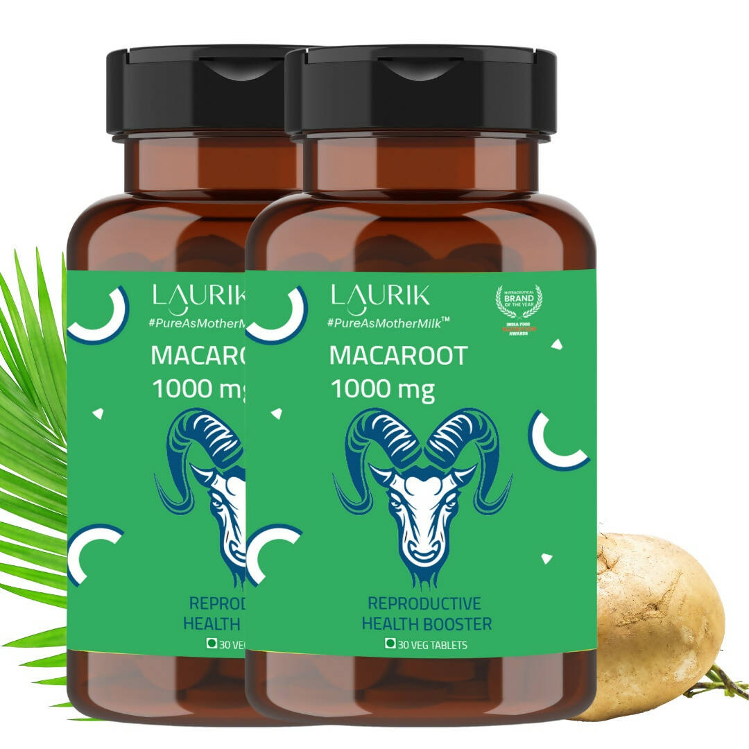 Laurik Maca Root Supplement 1000Mg Tablets | Supports Stamina, Strength & Energy | Swadesiicart
