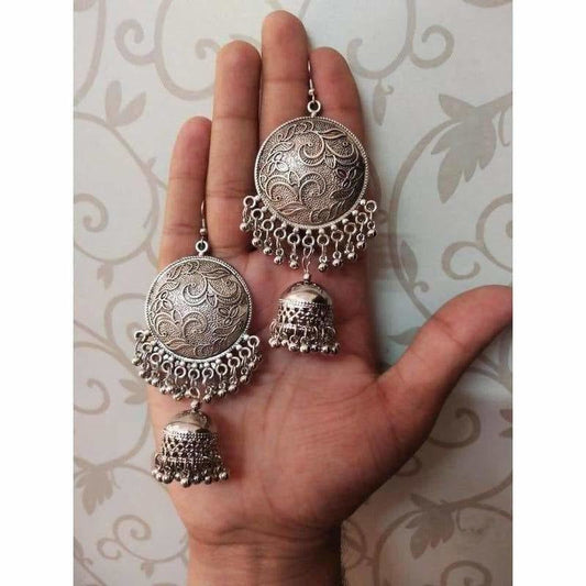 MS Fashion India Women's Ethnic Wear Round Shape Hook Earrings With Jhumka | Swadesiicart