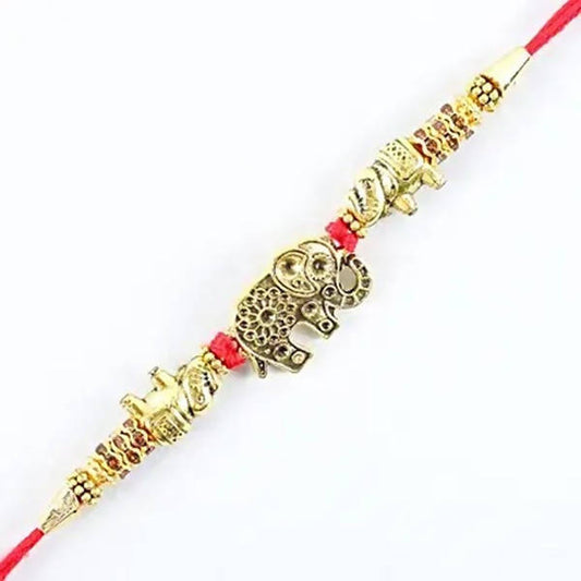 Ethnic Elephant Pearl Rakhi & Soan Papdi | Swadesiicart