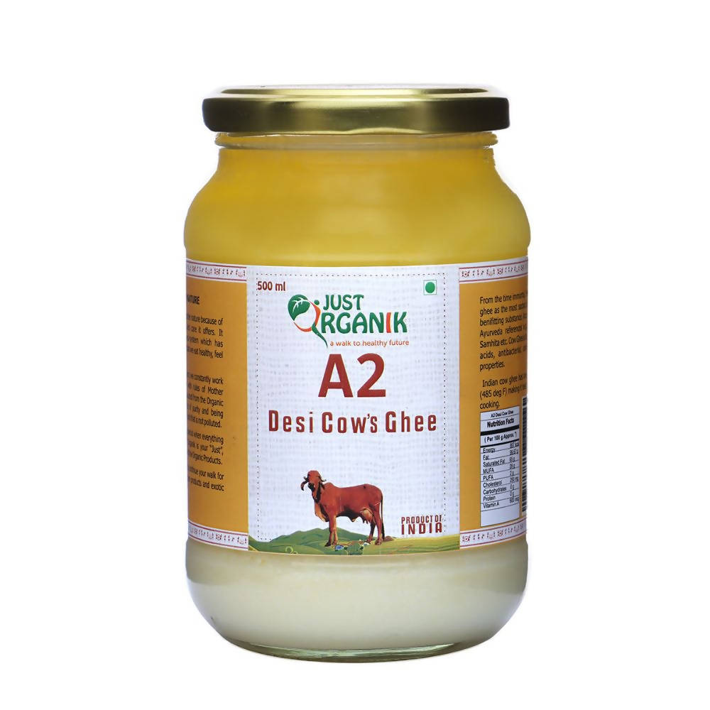 Just Organik A2 Desi Cow Ghee | A2 Ghee | 100% Desi Cow Ghee | Organic Grass Fed Cow's Desi Ghee | Swadesiicart