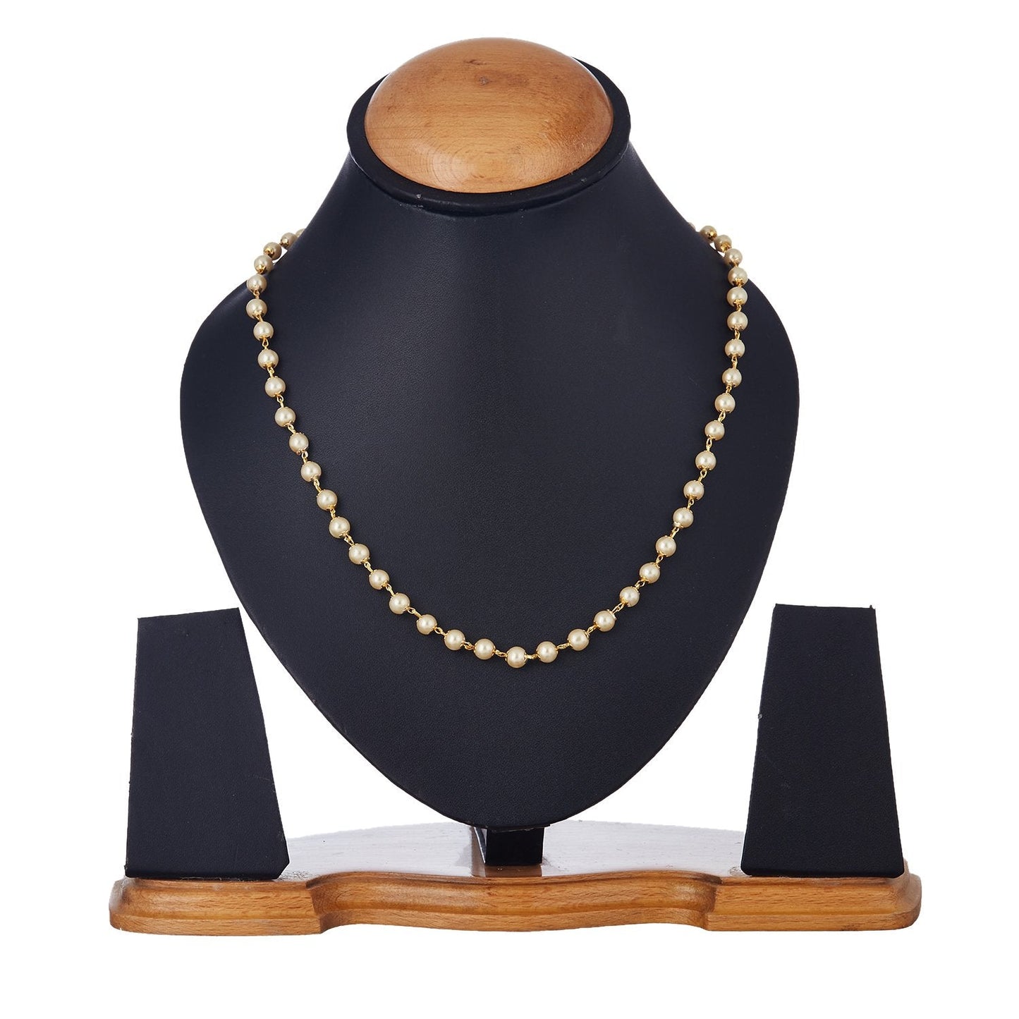 Gold-Polished Alloy Pearl Beaded Matarmala Chain - The Pari | Swadesiicart
