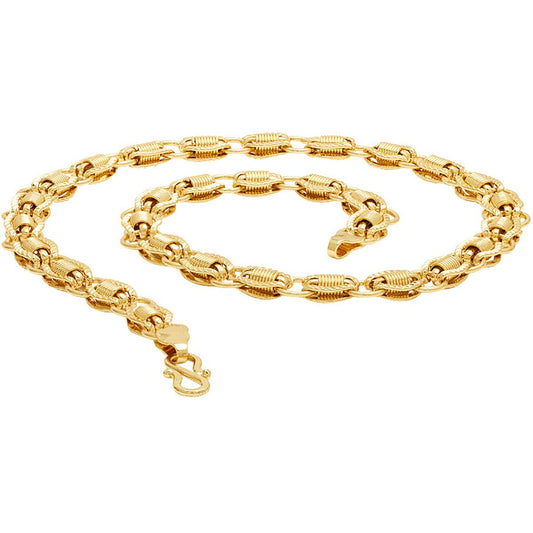Gold-Polished Alloy Ring Design Gold Chain - The Pari | Swadesiicart