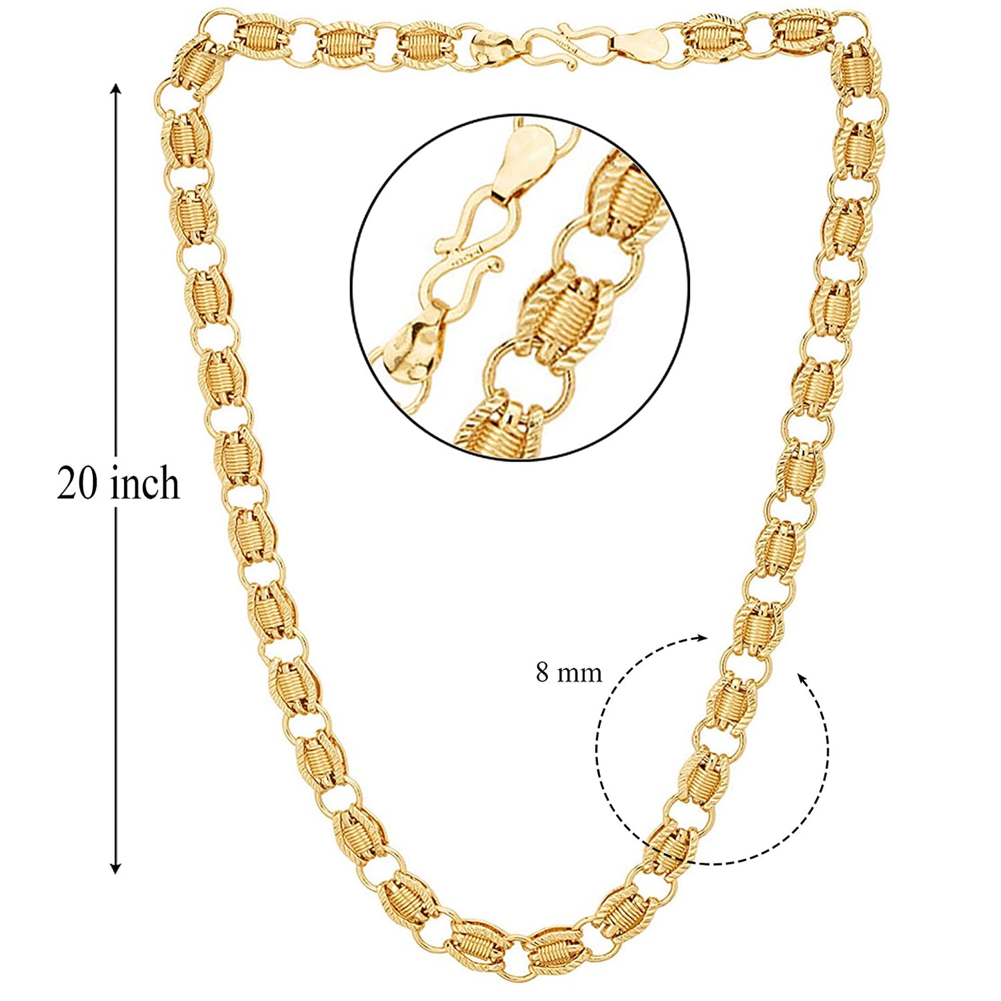 Gold-Polished Alloy Ring Design Gold Chain - The Pari | Swadesiicart