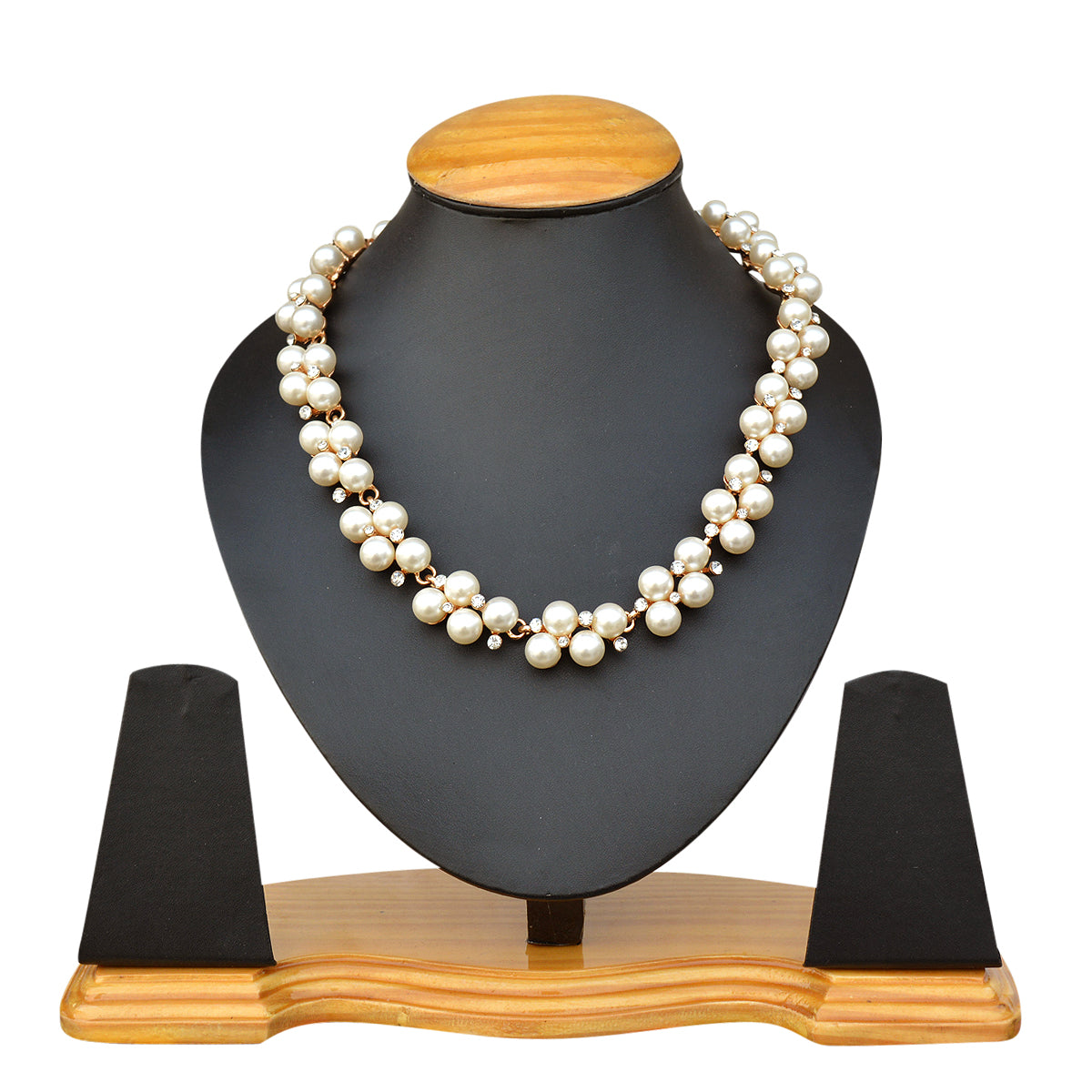 Gold-Toned Alloy Falling Pearl Necklace - The Pari | Swadesiicart