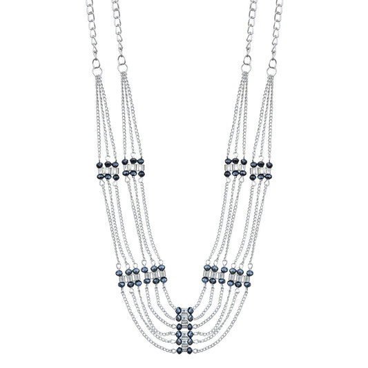 Silver-Plated Alloy Designer Silver Chain Necklace - The Pari