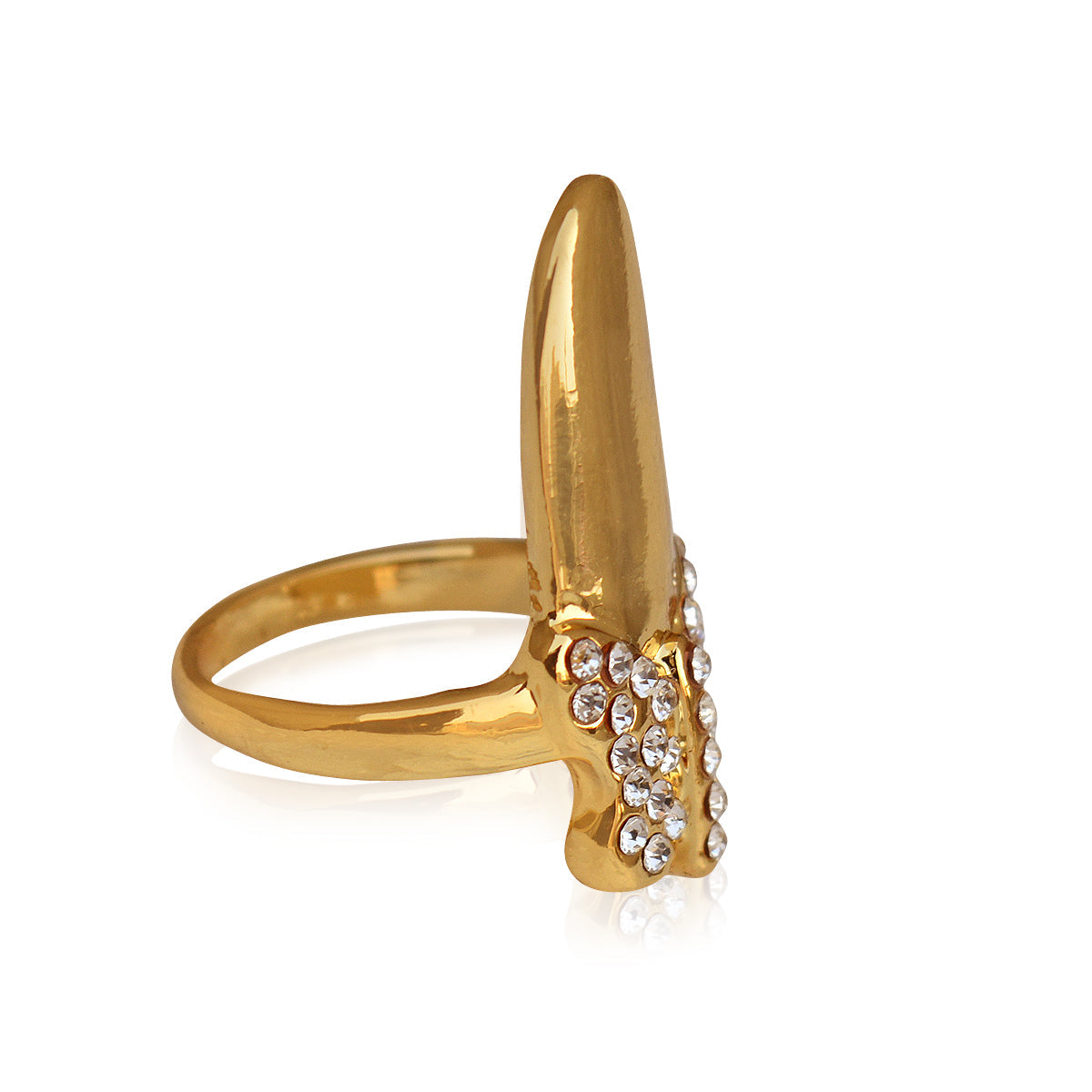 Gold-Polished Alloy Stylish Golden Nail Ring - The Pari | Swadesiicart
