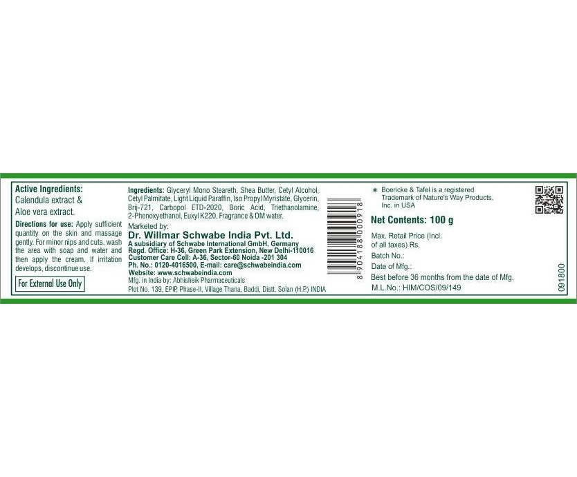 Boericke & Tafel Calendula & Aloe Vera Multi Purpose Cream - Swadesiicart