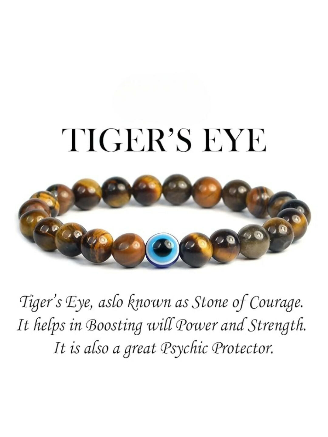 NVR Natural Round Tiger Eye Bracelet