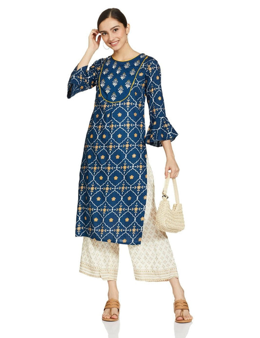 Anubhutee Women's Rayon Straight Printed Kurta with Palazzo | Swadesiicart
