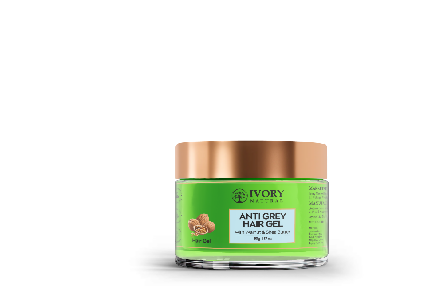 Ivory Natural Grey Gel For Hair Restore Natural Dark Shine And Luster | Swadesiicart