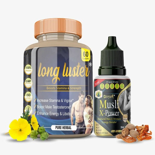 Divya Shree Long Luster Capsule & Musli X-Power Oil Combo - Jeevan Care Ayurveda