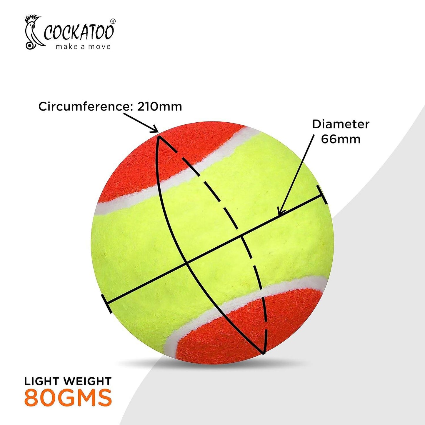 Cockatoo Rubber Cricket Tennis Ball (Pack of 2) - Swadesiicart