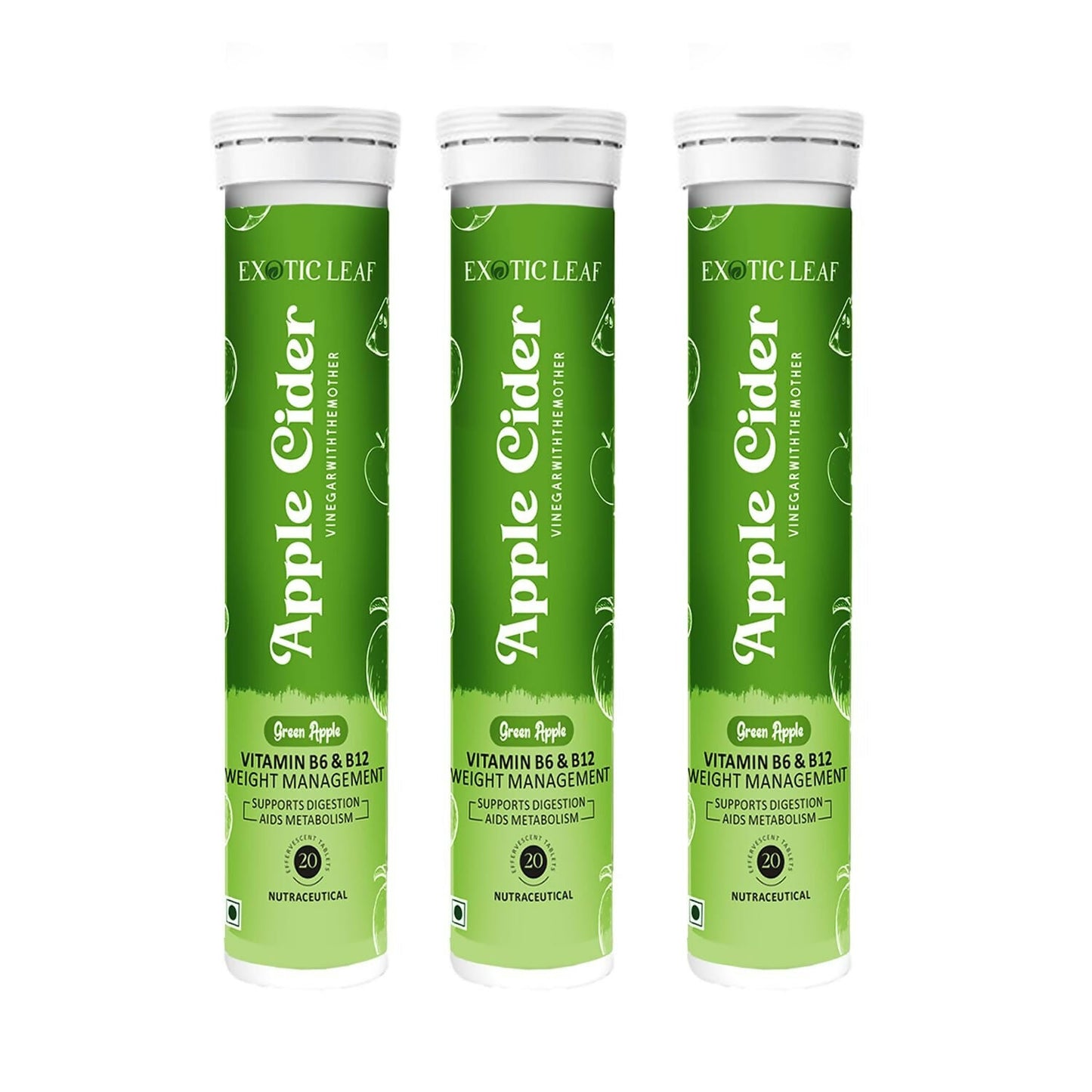 Exotic Leaf Green Apple Cider Vinegar Tablets - Swadesiicart