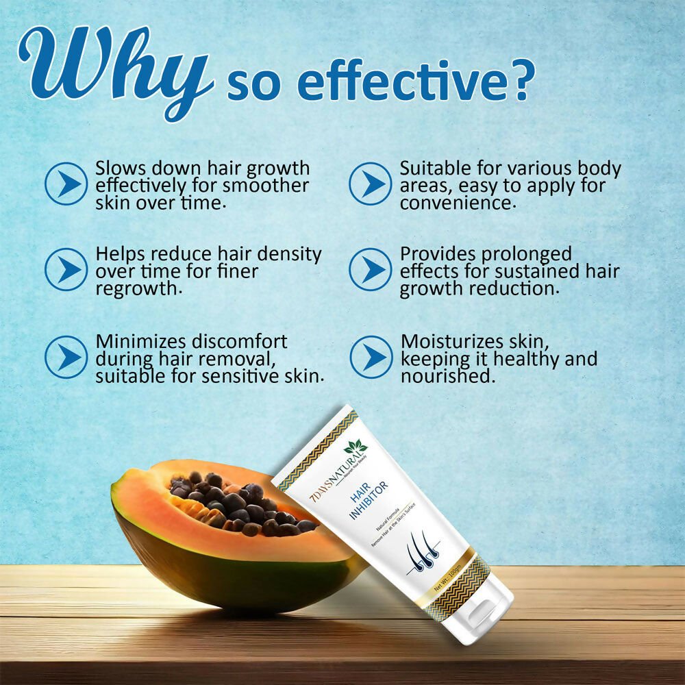 7 Days Organic Hair Inhibitor Permanent Hair Removal Cream - Swadesiicart