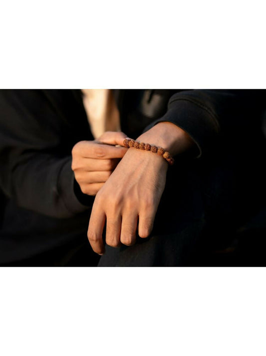 NVR 5 Mukhi Rudraksha Stretchable Bracelet